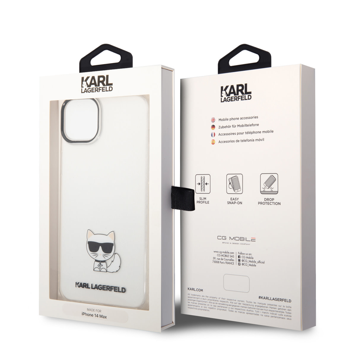 Karl Lagerfeld iPhone 14 Plus TPU hoesje - Choupette - Transparant - detail 6