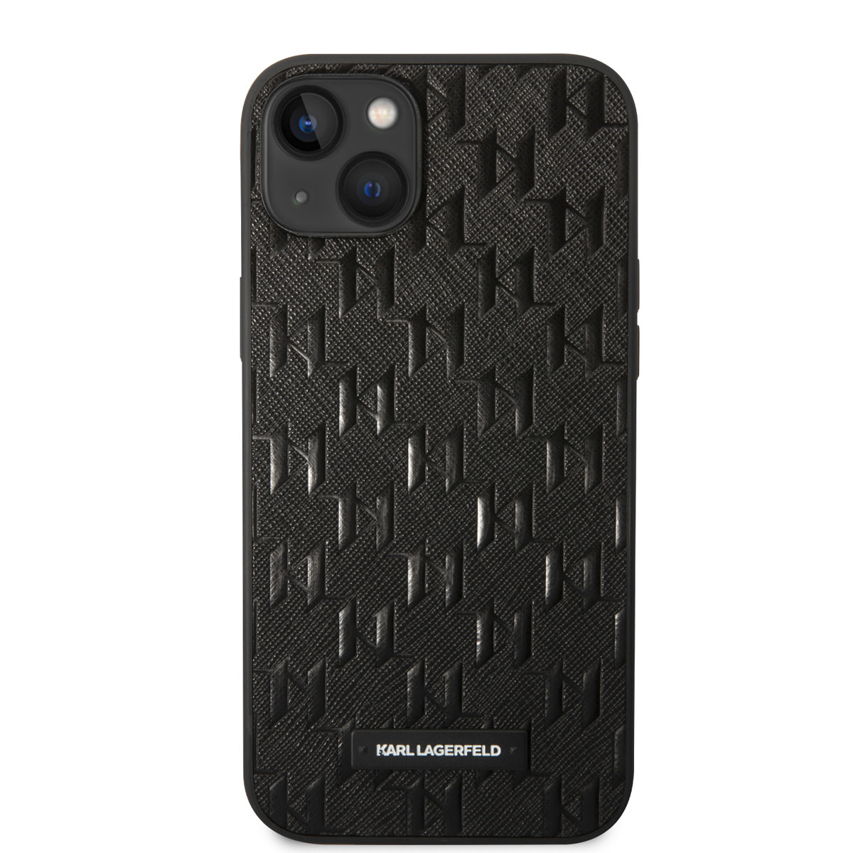 Karl Lagerfeld iPhone 14 Plus hoesje - Saffiano Leather - Metal Logo - Zwart - detail 2
