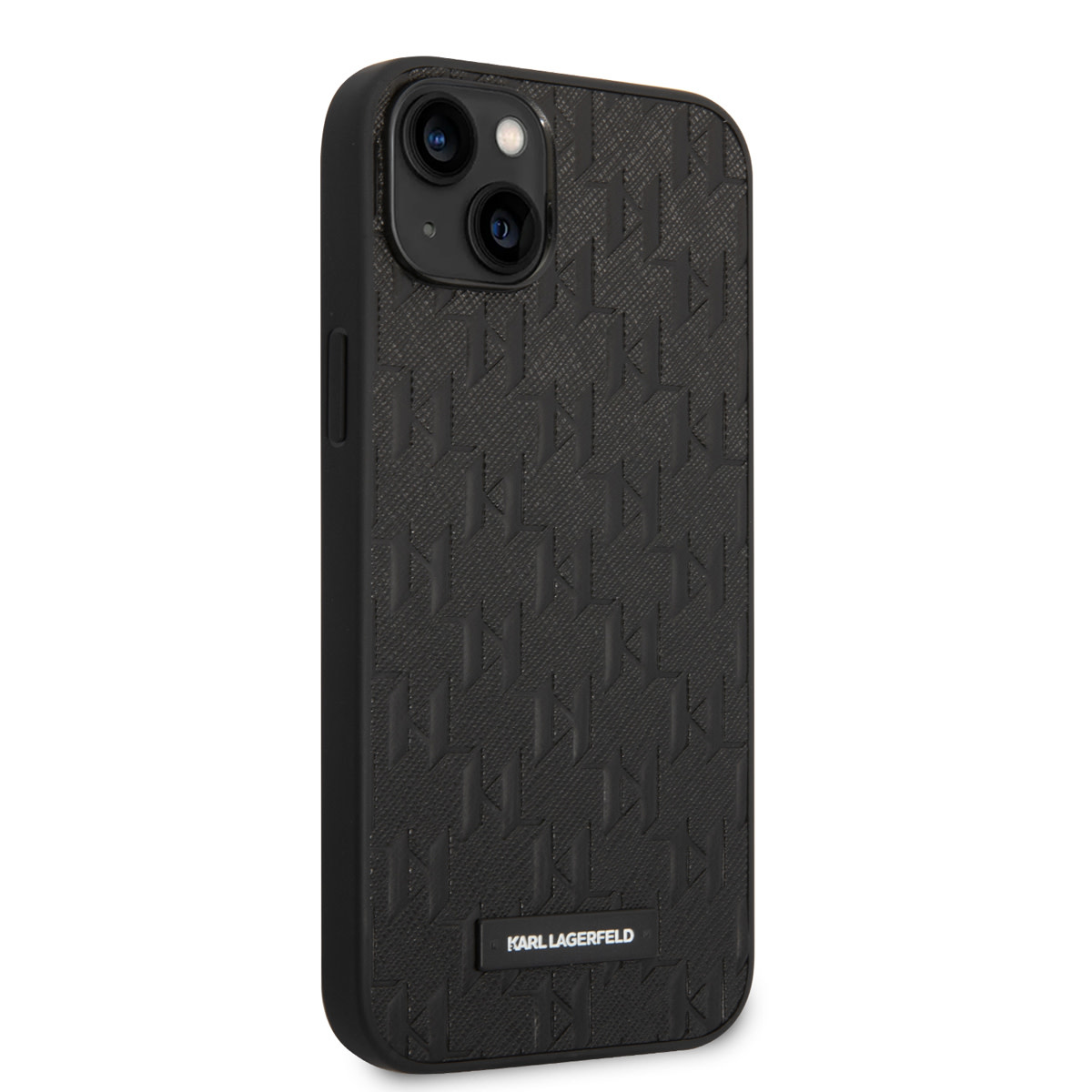 Karl Lagerfeld iPhone 14 Plus hoesje - Saffiano Leather - Metal Logo - Zwart - detail 3