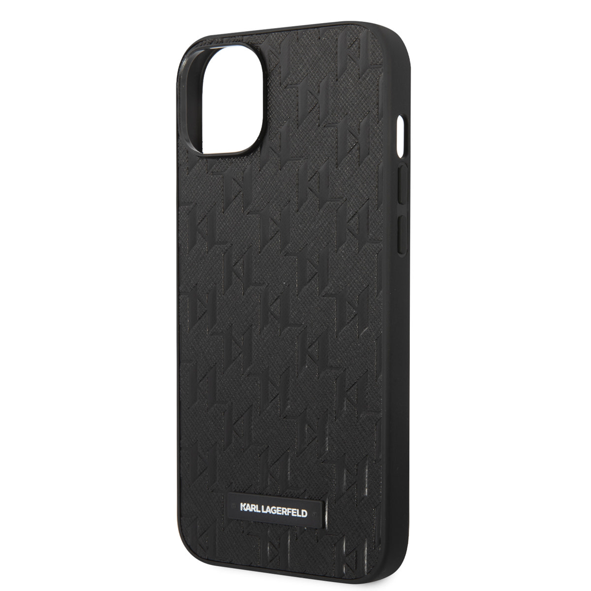Karl Lagerfeld iPhone 14 Plus hoesje - Saffiano Leather - Metal Logo - Zwart - detail 4