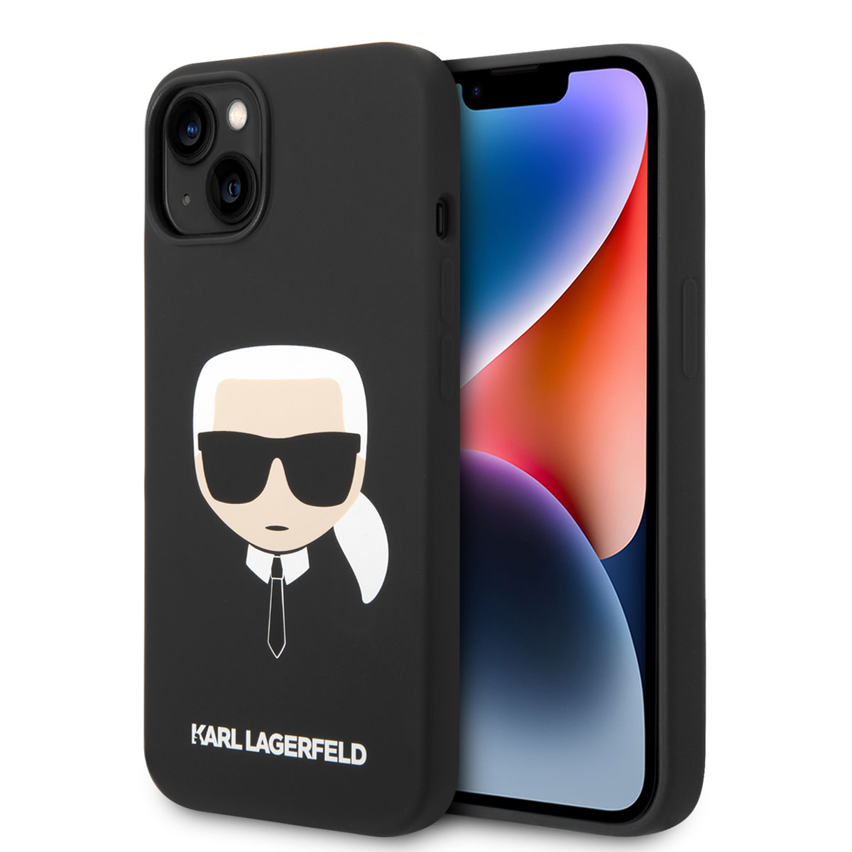 Karl Lagerfeld iPhone 14 Plus hoesje - Karl's Head - Zwart - productfoto