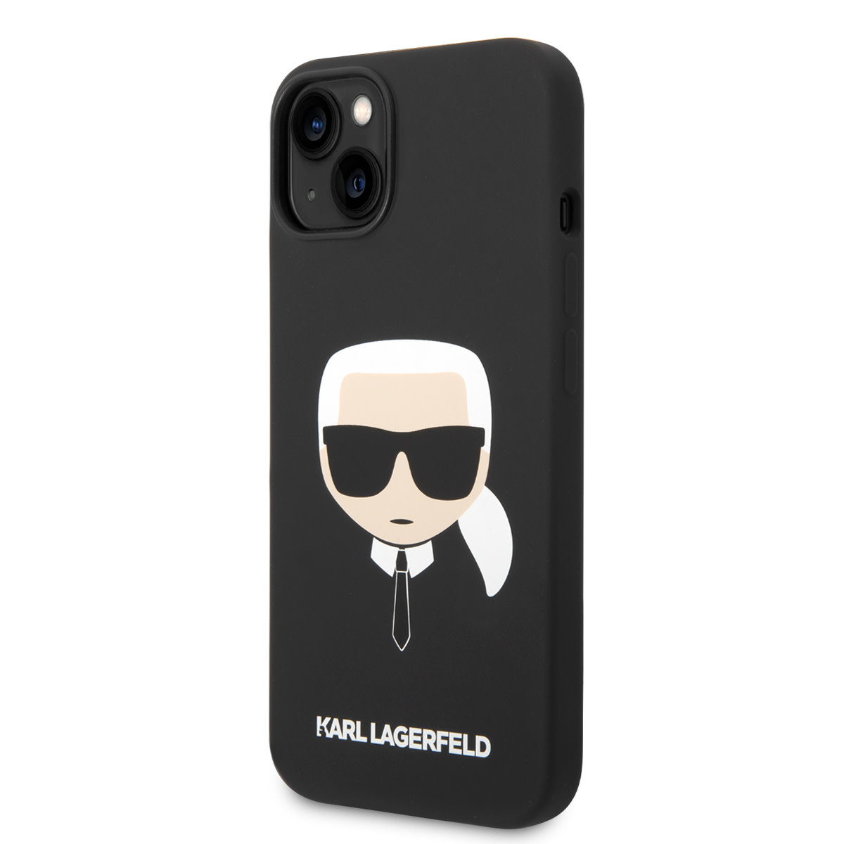 Karl Lagerfeld iPhone 14 Plus hoesje - Karl's Head - Zwart - detail 1