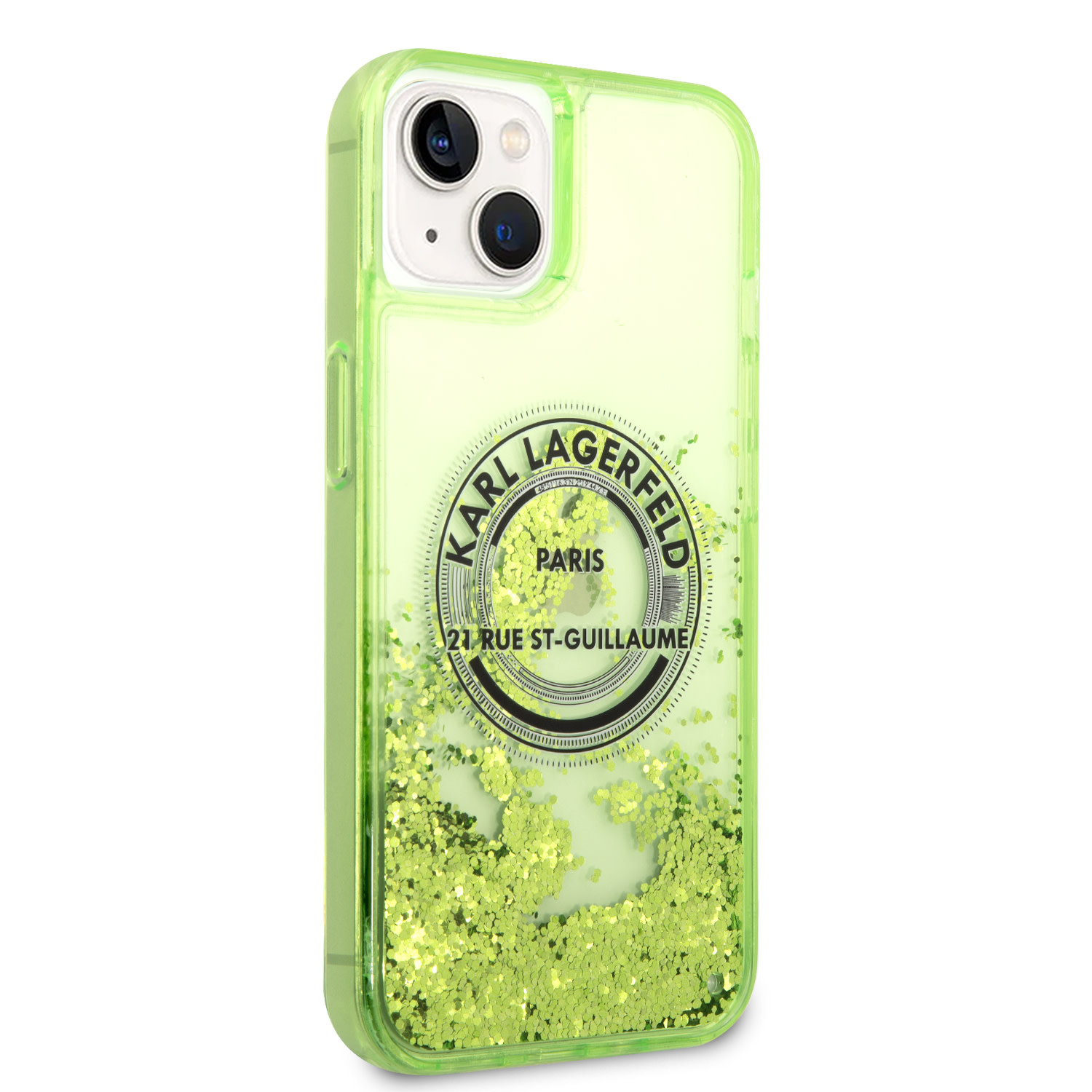 Karl Lagerfeld iPhone 14 en iPhone 13 hoesje - Glitter RSG - Groen - detail 3