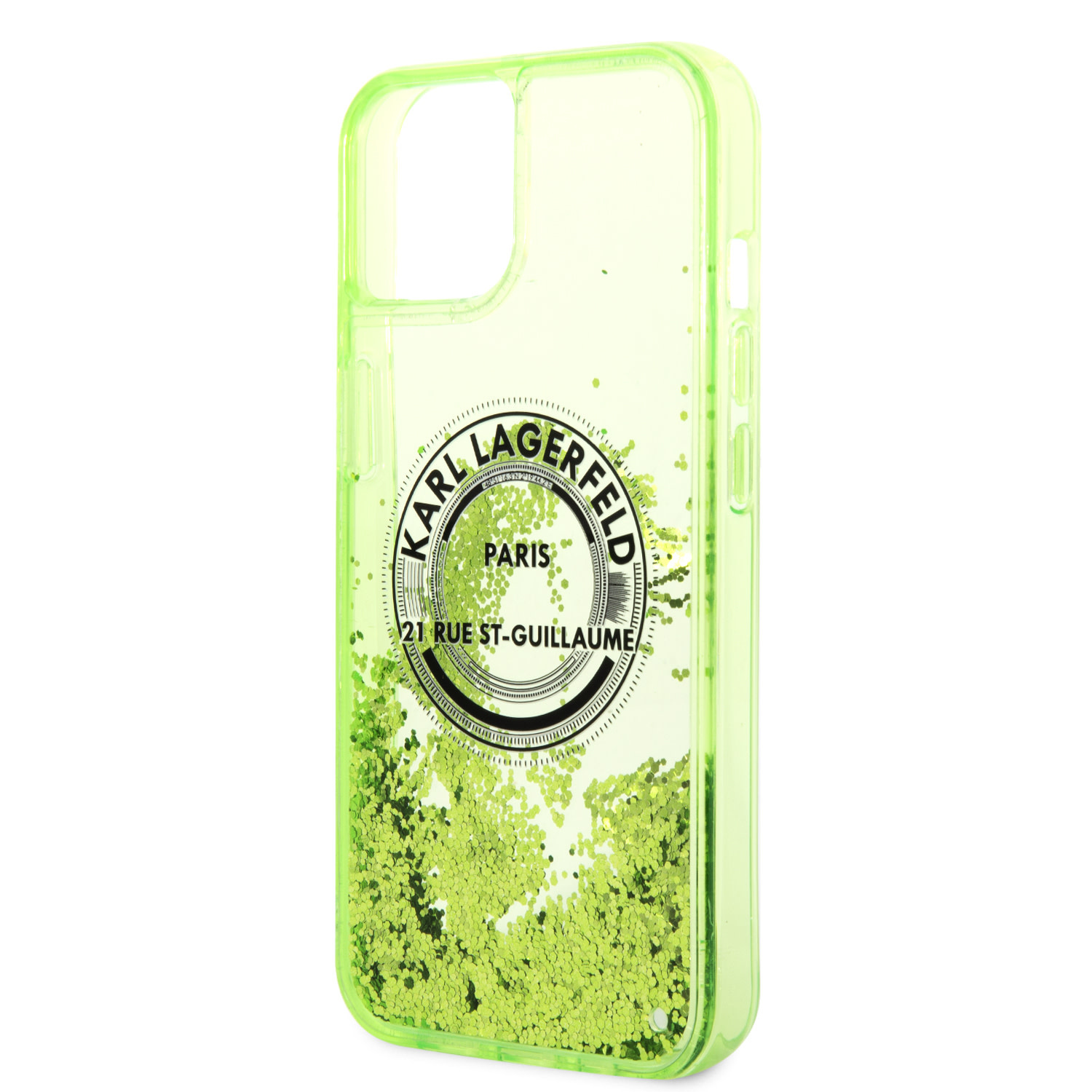 Karl Lagerfeld iPhone 14 en iPhone 13 hoesje - Glitter RSG - Groen - detail 4