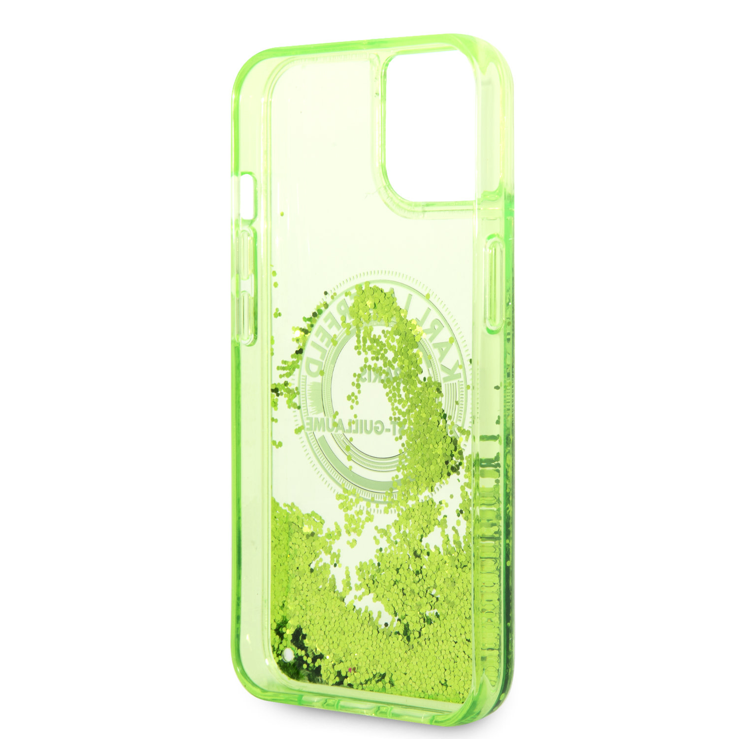 Karl Lagerfeld iPhone 14 en iPhone 13 hoesje - Glitter RSG - Groen - detail 5