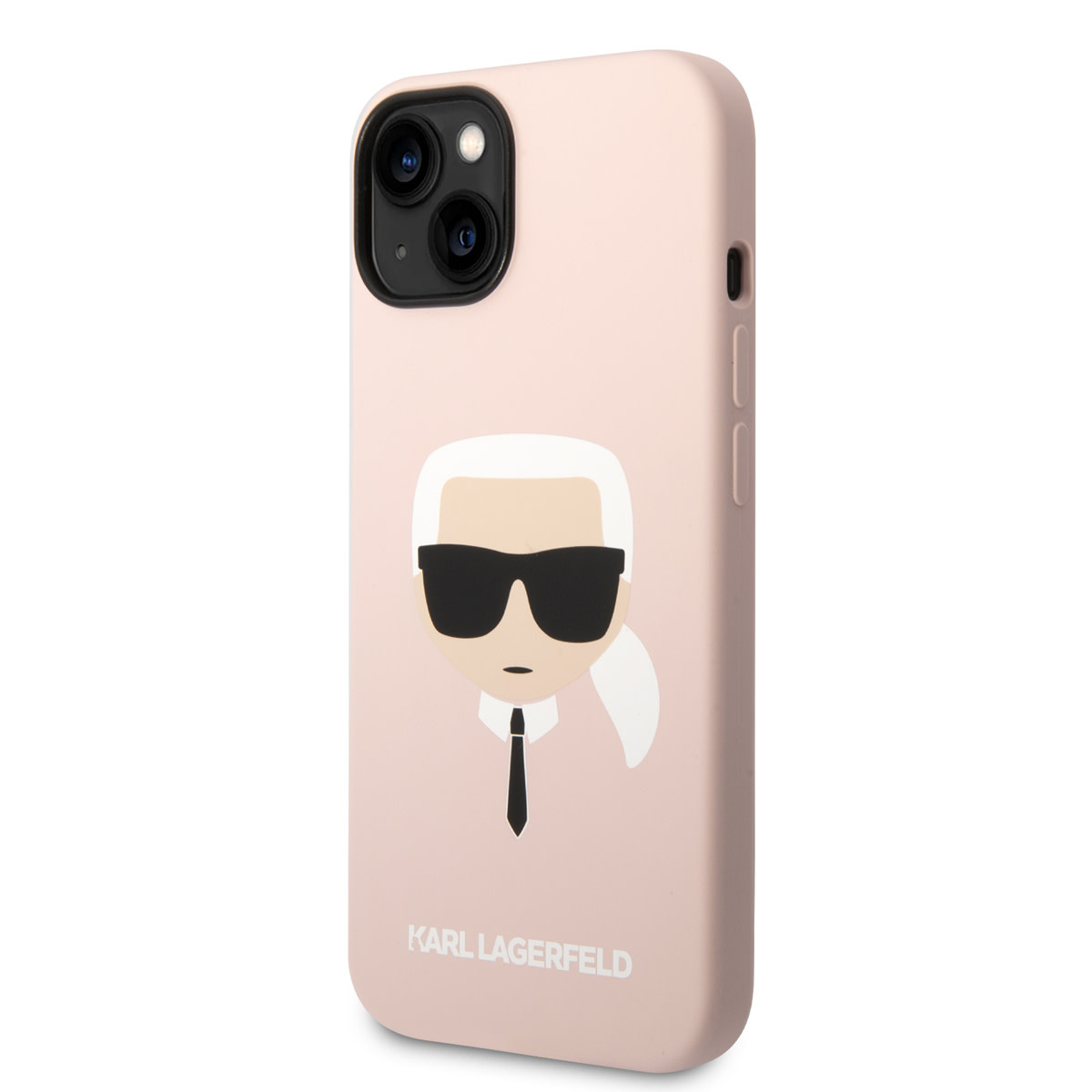 Karl Lagerfeld iPhone 14 hoesje - Karl's Head - Roze - detail 1
