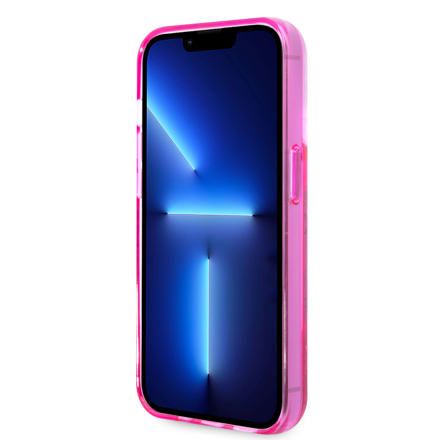 Karl Lagerfeld iPhone 14 Pro Max hoesje - Glitter RSG - Roze - detail 6