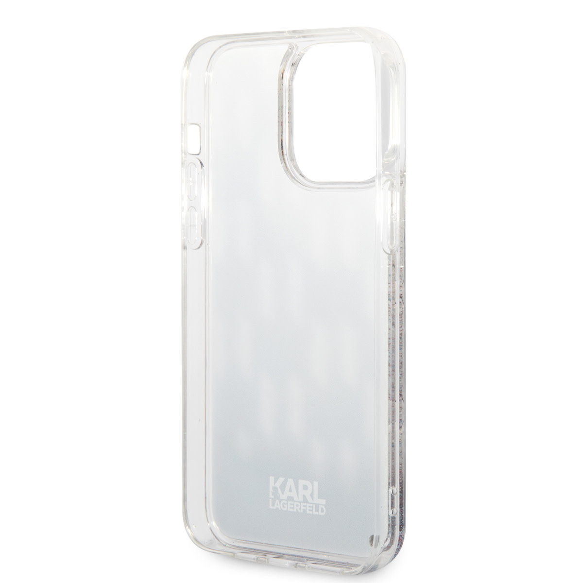 Karl Lagerfeld iPhone 14 Pro Max TPU hoesje - Liquid Glitter - Monogram - Zwart - detail 5
