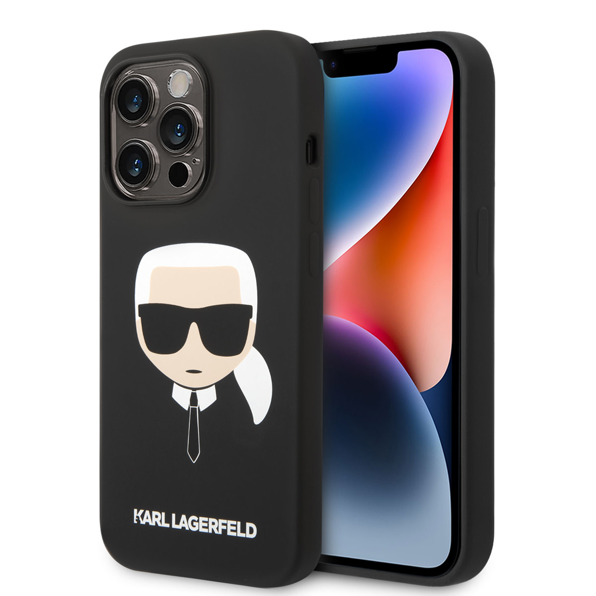 Karl Lagerfeld iPhone 14 Pro Max hoesje - Karl's Head - Zwart - productfoto