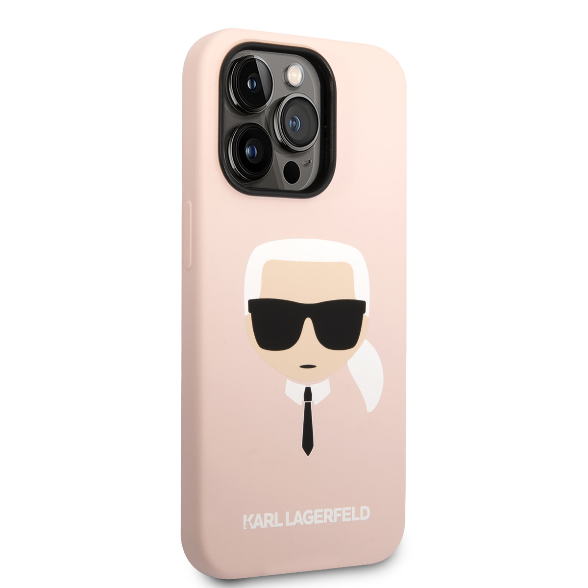 Karl Lagerfeld iPhone 14 Pro Max hoesje - Karl's Head - Roze - detail 3