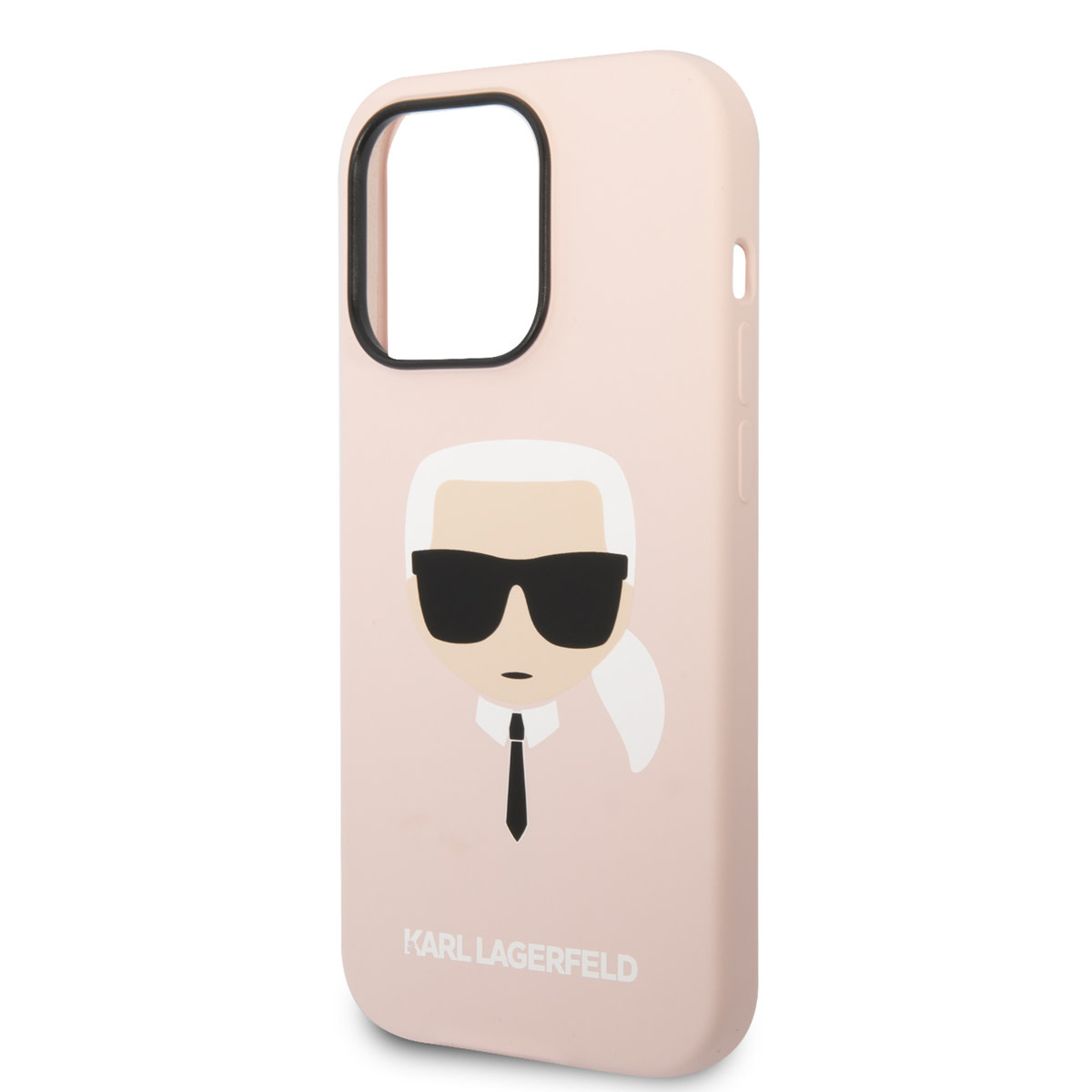 Karl Lagerfeld iPhone 14 Pro Max hoesje - Karl's Head - Roze - detail 4