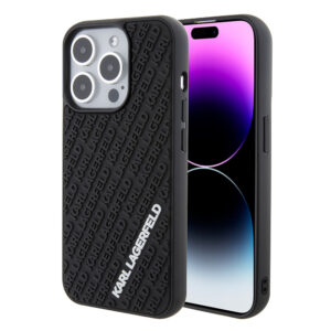 Karl Lagerfeld iPhone 15 Pro hoesje 3D MULTI LOGO - Zwart - productfoto