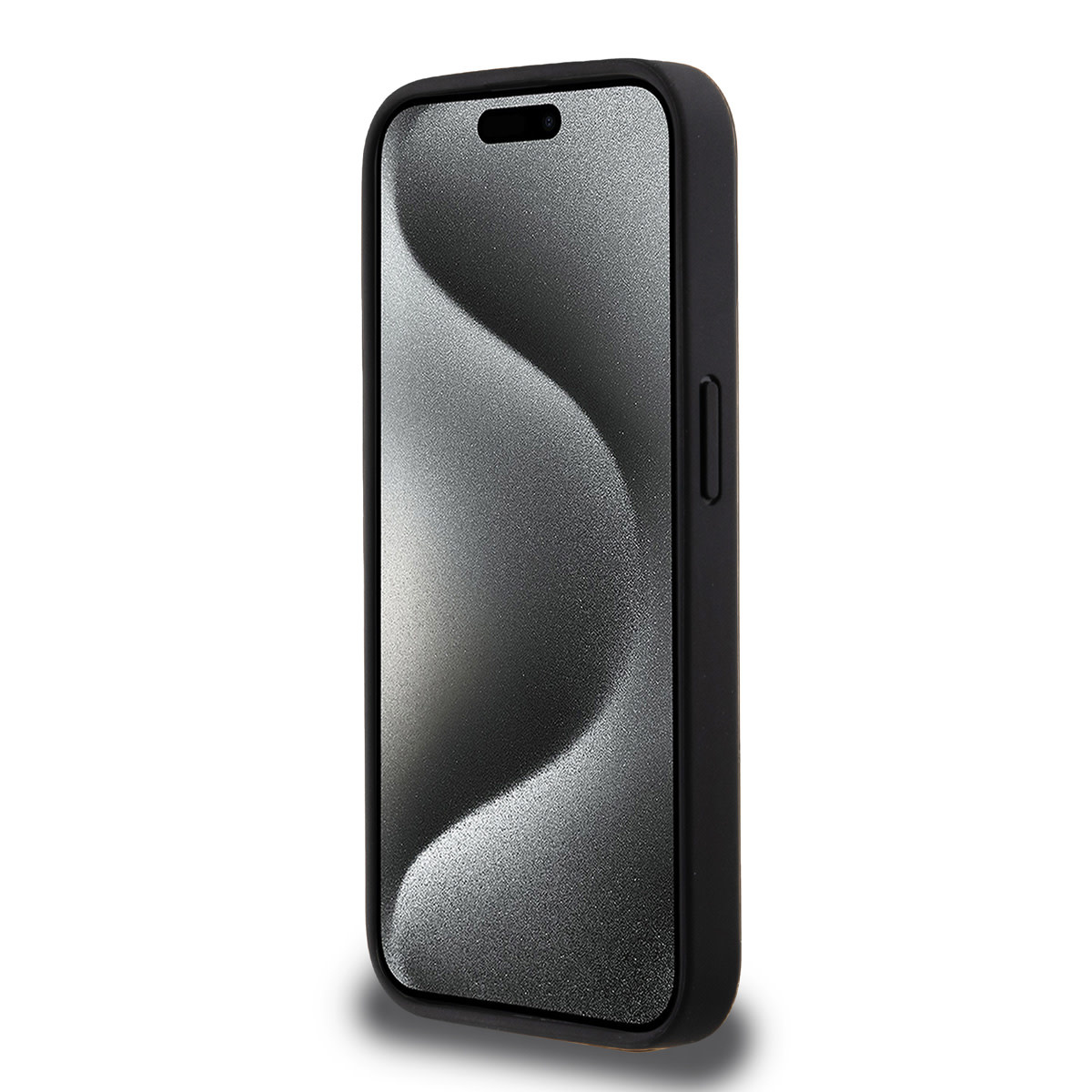 Karl Lagerfeld iPhone 15 Pro Cases hoesje - Saffiano Leather Grip Case with Karl Logo - Zwart - detail 4