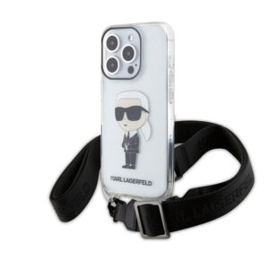 Karl Lagerfeld iPhone 15 Pro hoesje IML IKONIK CROSSBODY - Transparant - productfoto