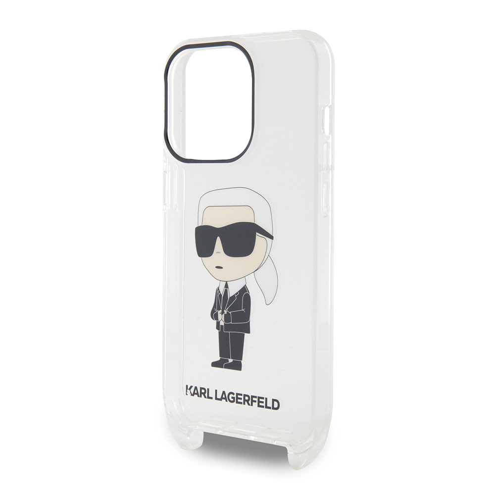 Karl Lagerfeld iPhone 15 Pro hoesje IML IKONIK CROSSBODY - Transparant - detail 11