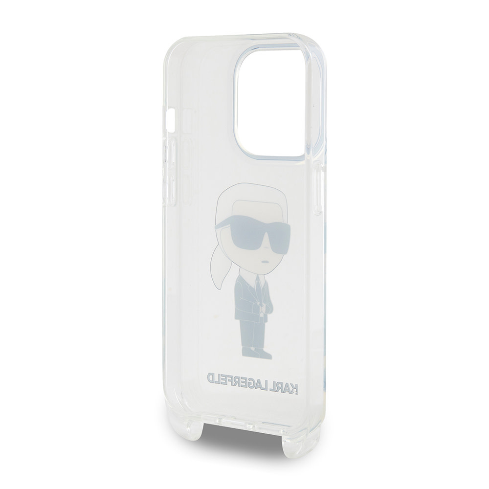 Karl Lagerfeld iPhone 15 Pro hoesje IML IKONIK CROSSBODY - Transparant - detail 5