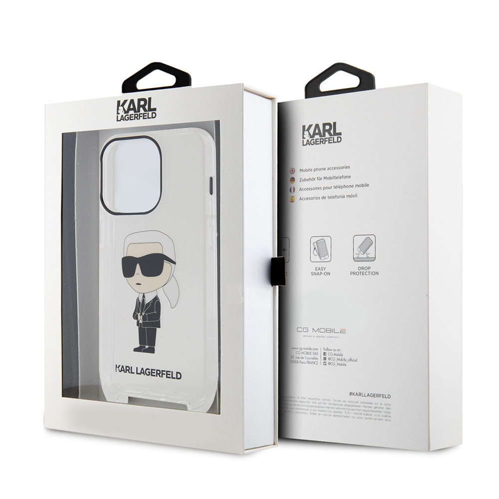 Karl Lagerfeld iPhone 15 Pro hoesje IML IKONIK CROSSBODY - Transparant - detail 6
