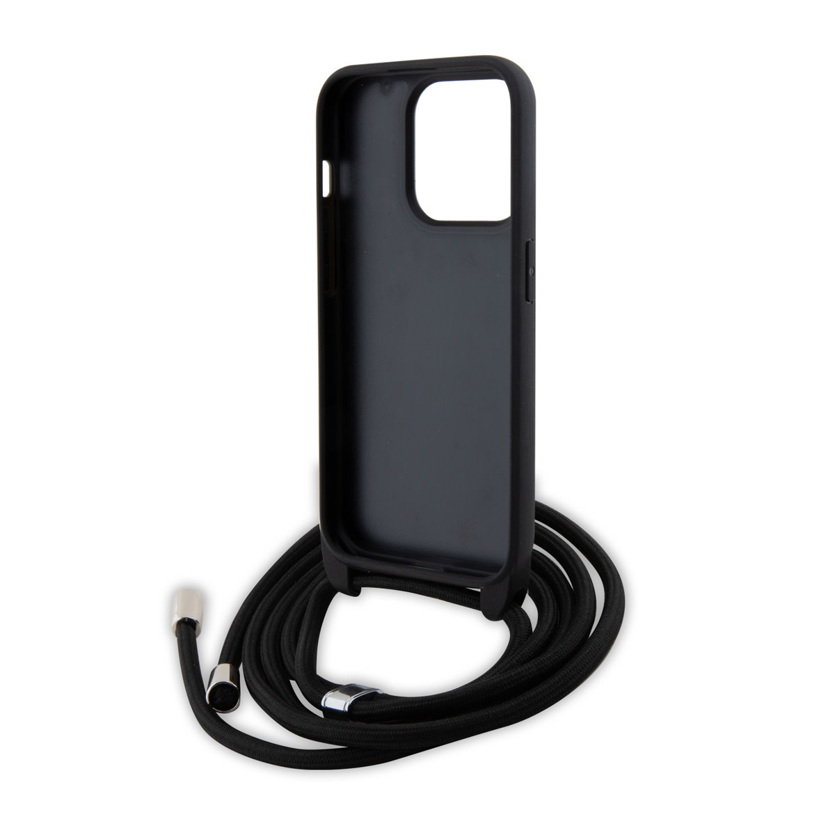 Karl Lagerfeld iPhone 15 Pro Hardcase hoesje - Saffiano - K&C Metal Pin - Crossbody - Zwart - detail 1