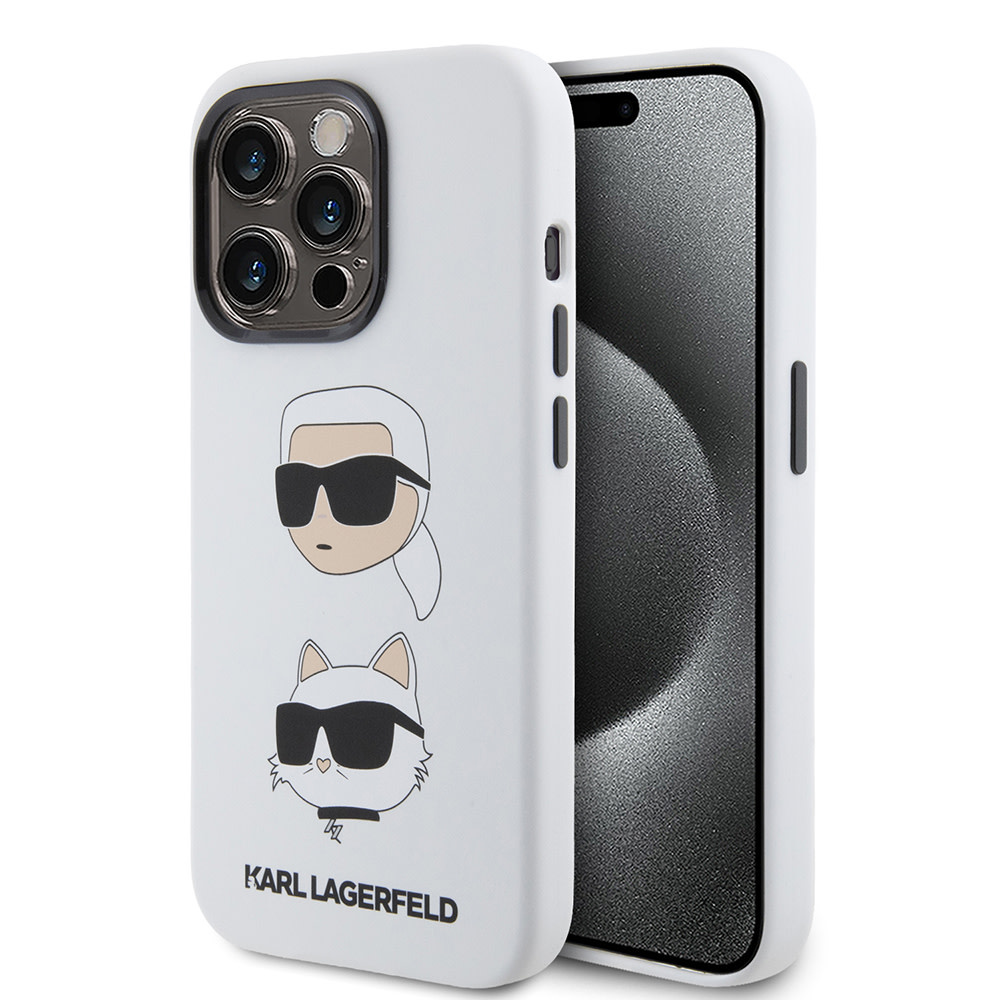 Karl Lagerfeld iPhone 15 Pro hoesje SILICONE K&C - Wit - productfoto