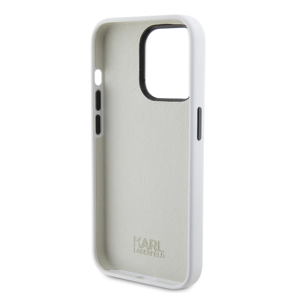 Karl Lagerfeld iPhone 15 Pro hoesje SILICONE K&C - Wit - detail 6
