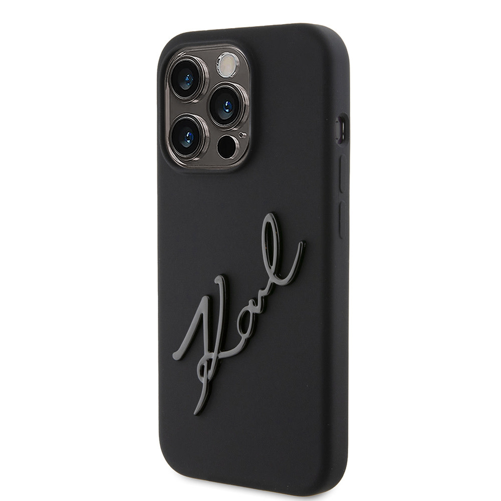 Karl Lagerfeld iPhone 15 Pro hoesje KARL SCRIPT LOGO - Zwart - detail 1