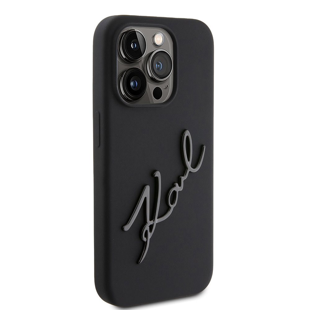 Karl Lagerfeld iPhone 15 Pro hoesje KARL SCRIPT LOGO - Zwart - detail 3