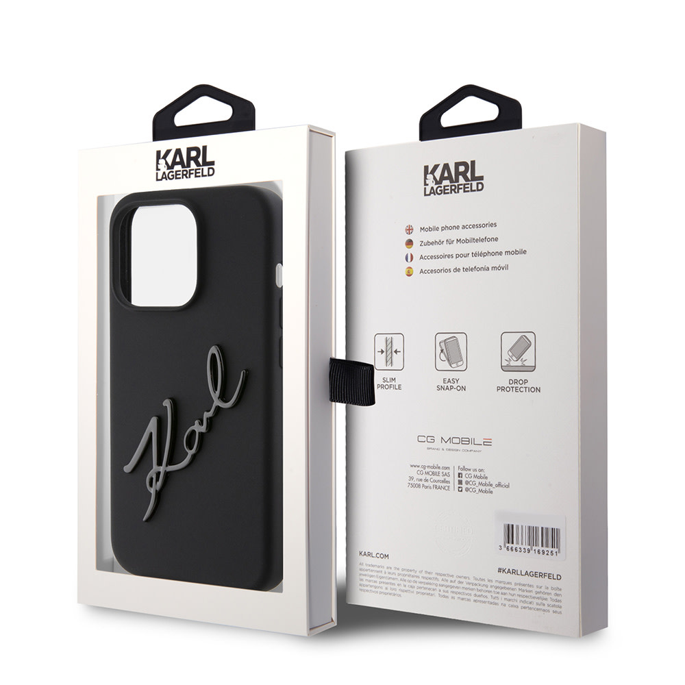 Karl Lagerfeld iPhone 15 Pro hoesje KARL SCRIPT LOGO - Zwart - detail 7