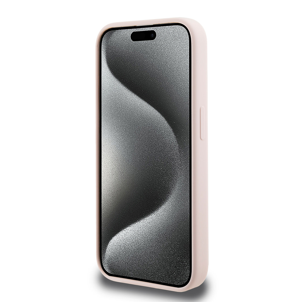 Karl Lagerfeld iPhone 15 Pro hoesje Karl script logo - Roze - detail 4