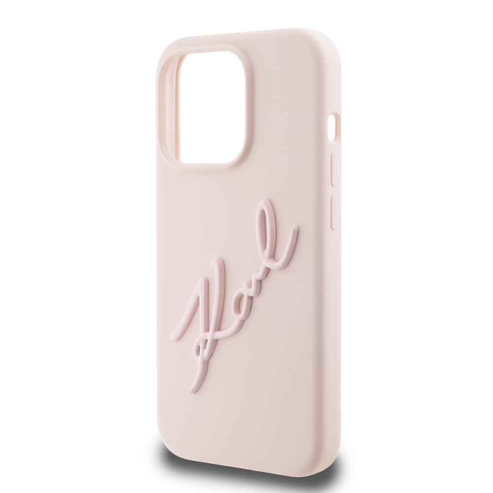 Karl Lagerfeld iPhone 15 Pro hoesje Karl script logo - Roze - detail 5