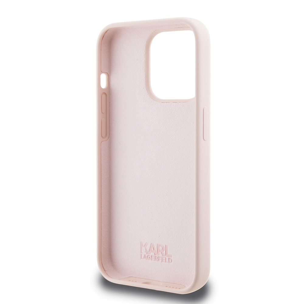 Karl Lagerfeld iPhone 15 Pro hoesje Karl script logo - Roze - detail 6