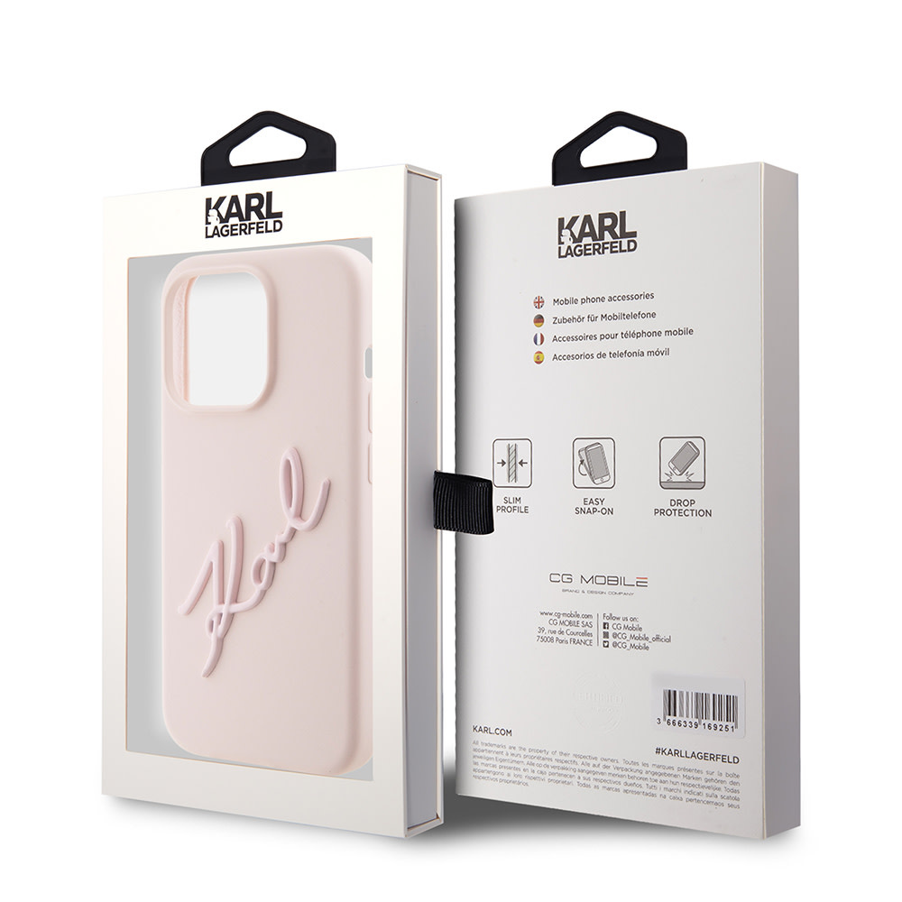 Karl Lagerfeld iPhone 15 Pro hoesje Karl script logo - Roze - detail 7
