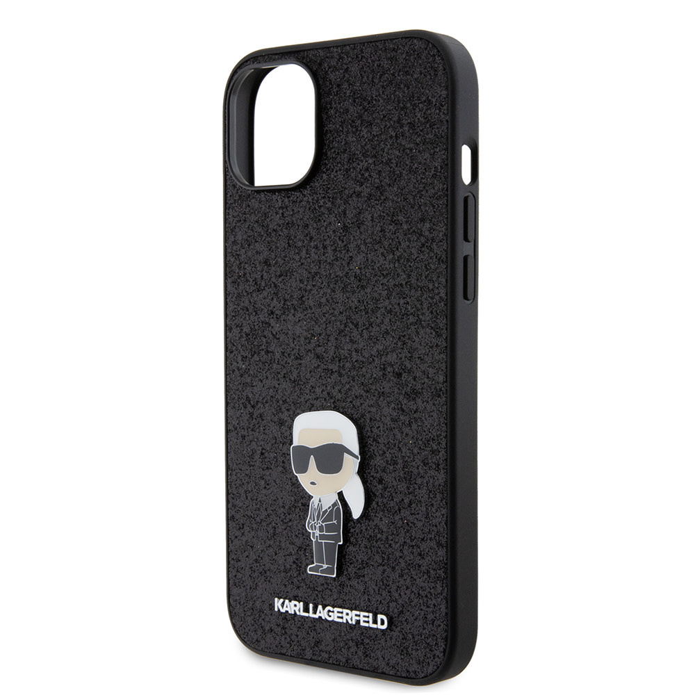 Karl Lagerfeld iPhone 15 Plus & 14 Plus hoesje IKONIK FIXED GLITTER - Zwart - detail 5