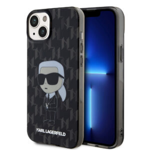 Karl Lagerfeld iPhone 15 Plus Hardcase hoesje - Ikonik Monogram - Zwart - productfoto