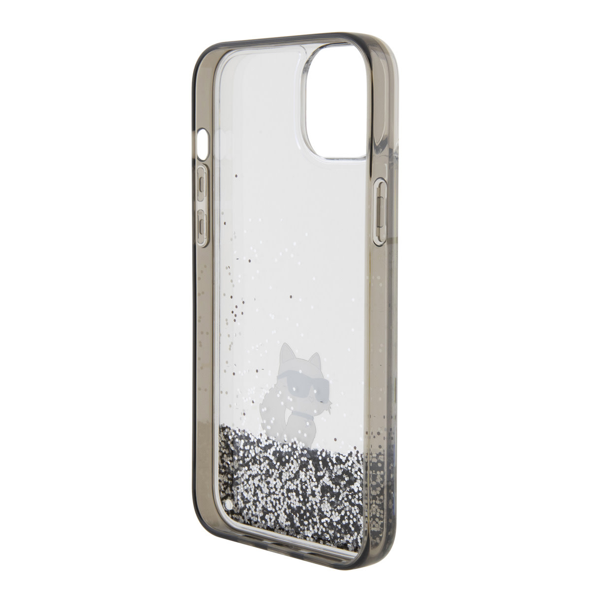 Karl Lagerfeld iPhone 15 Plus Cases hoesje - transparent hardcase Liquid Glitter Choupette - Transparant - detail 6