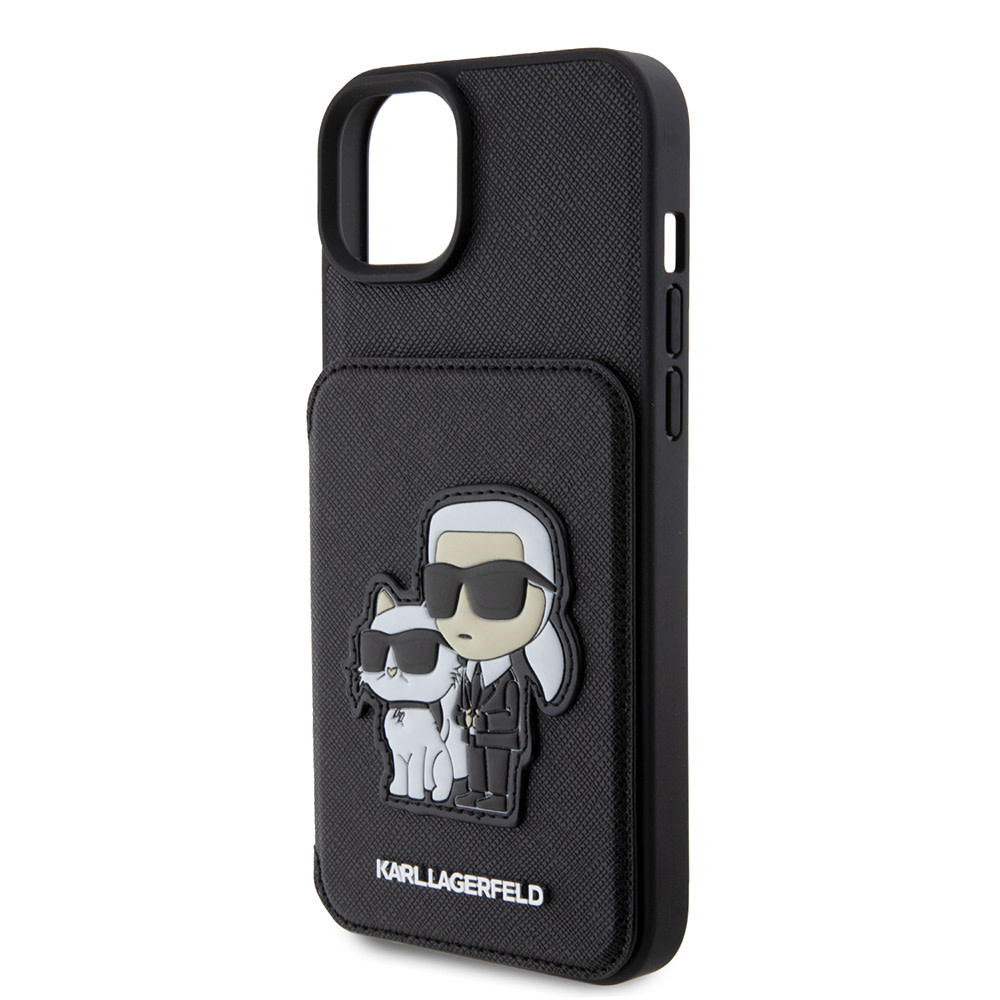 Karl Lagerfeld iPhone 15 Plus & 14 Plus hoesje SAFFIANO CARDSLOT - Zwart - detail 5