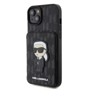 Karl Lagerfeld iPhone 15 Plus & 14 Plus hoesje SAFFIANO CARDSLOT - Zwart - productfoto