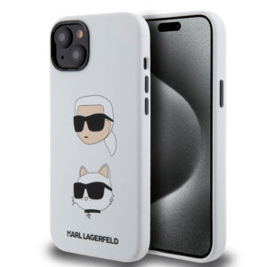 Karl Lagerfeld iPhone 15 Plus & 14 Plus hoesje SILICONE K&C - Wit - productfoto