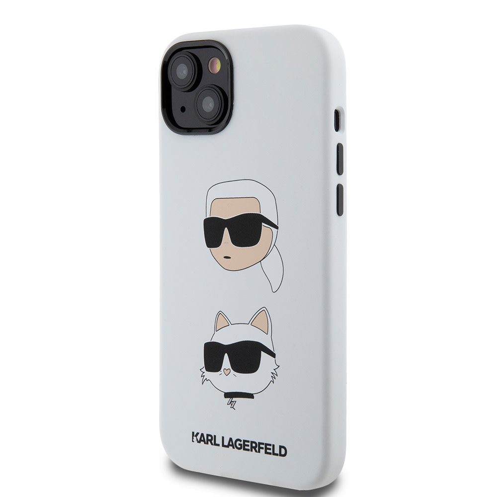 Karl Lagerfeld iPhone 15 Plus & 14 Plus hoesje SILICONE K&C - Wit - detail 1