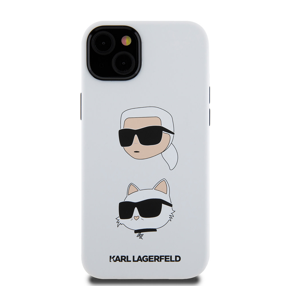 Karl Lagerfeld iPhone 15 Plus & 14 Plus hoesje SILICONE K&C - Wit - detail 2