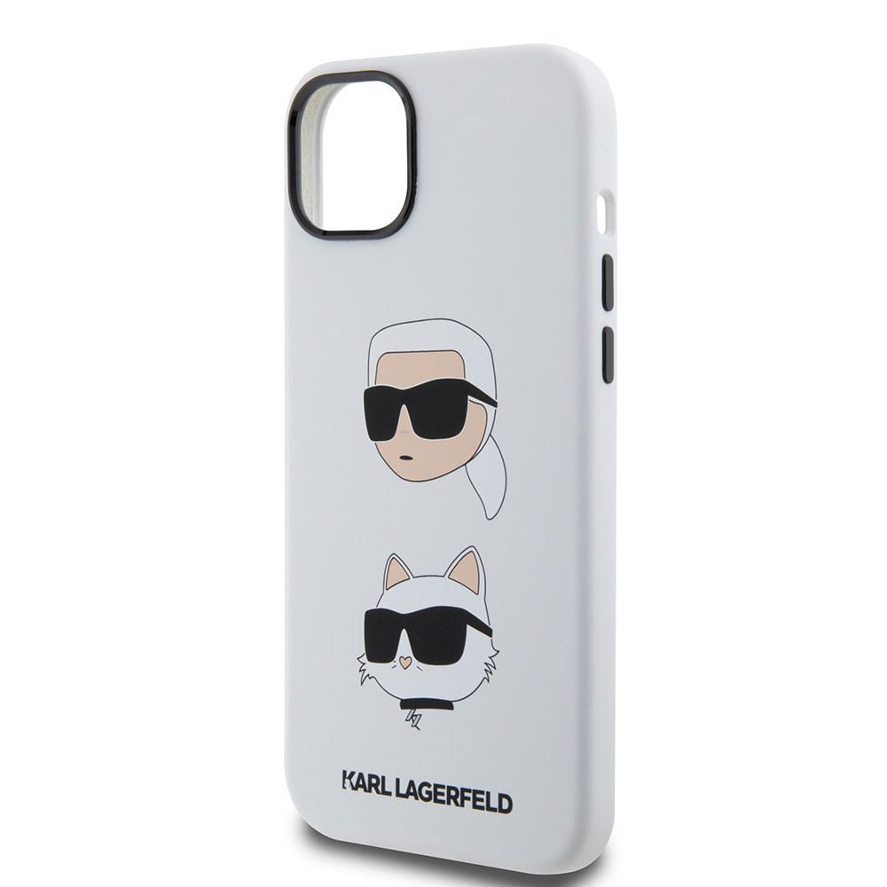 Karl Lagerfeld iPhone 15 Plus & 14 Plus hoesje SILICONE K&C - Wit - detail 5