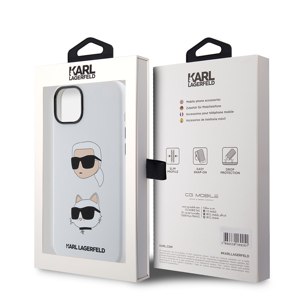 Karl Lagerfeld iPhone 15 Plus & 14 Plus hoesje SILICONE K&C - Wit - detail 7