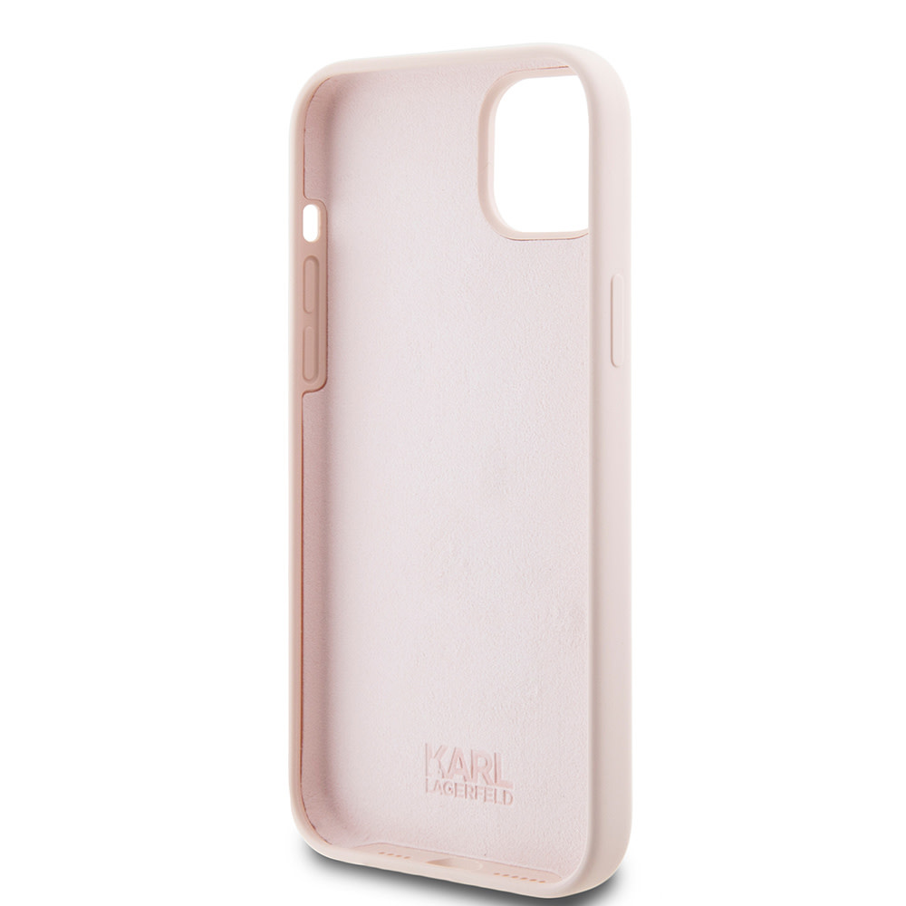 Karl Lagerfeld iPhone 15 Plus & 14 Plus hoesje Karl script logo - Roze - detail 6
