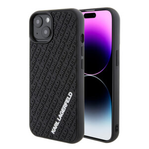 Karl Lagerfeld iPhone 15 hoesje 3D MULTI LOGO - Zwart - productfoto