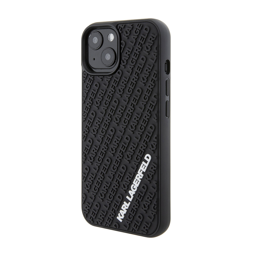 Karl Lagerfeld iPhone 15 hoesje 3D MULTI LOGO - Zwart - detail 1
