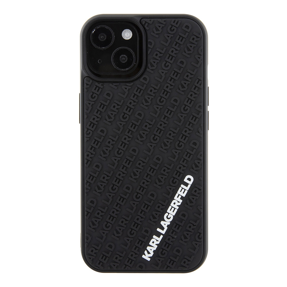 Karl Lagerfeld iPhone 15 hoesje 3D MULTI LOGO - Zwart - detail 2