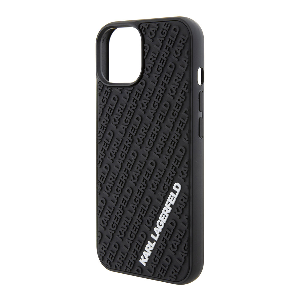 Karl Lagerfeld iPhone 15 hoesje 3D MULTI LOGO - Zwart - detail 5