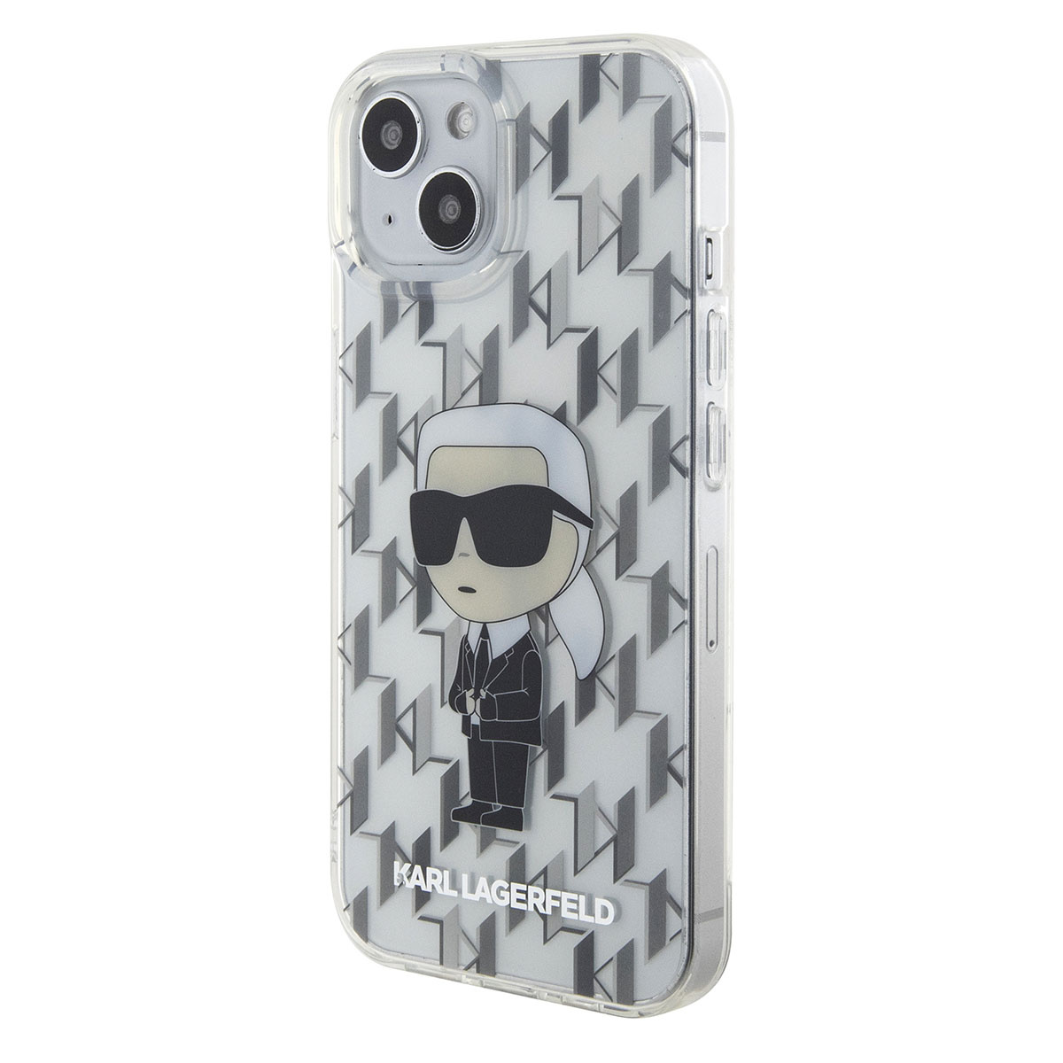 Karl Lagerfeld iPhone 15 hoesje Ikonik Monogram - Transparant - detail 1
