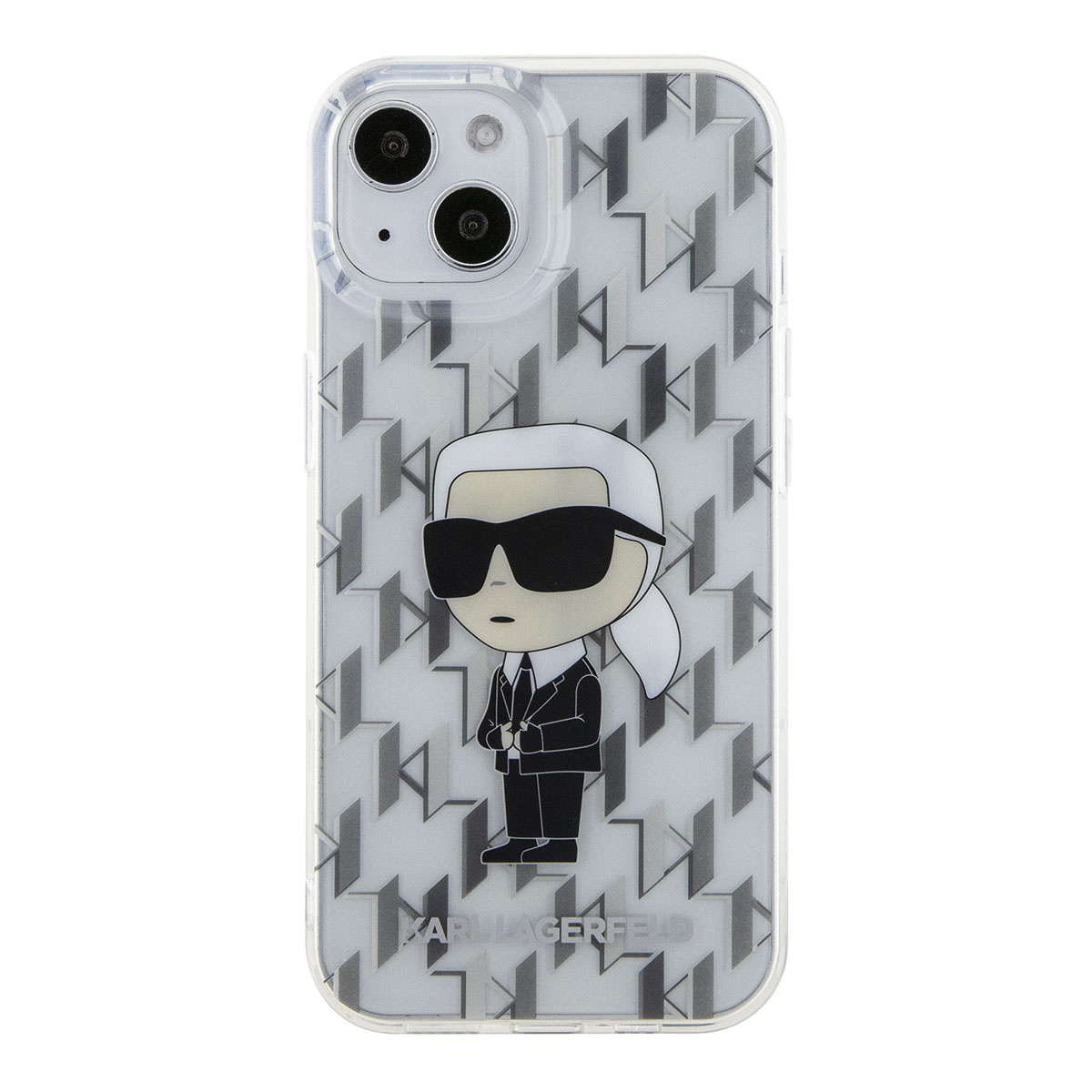Karl Lagerfeld iPhone 15 hoesje Ikonik Monogram - Transparant - detail 2