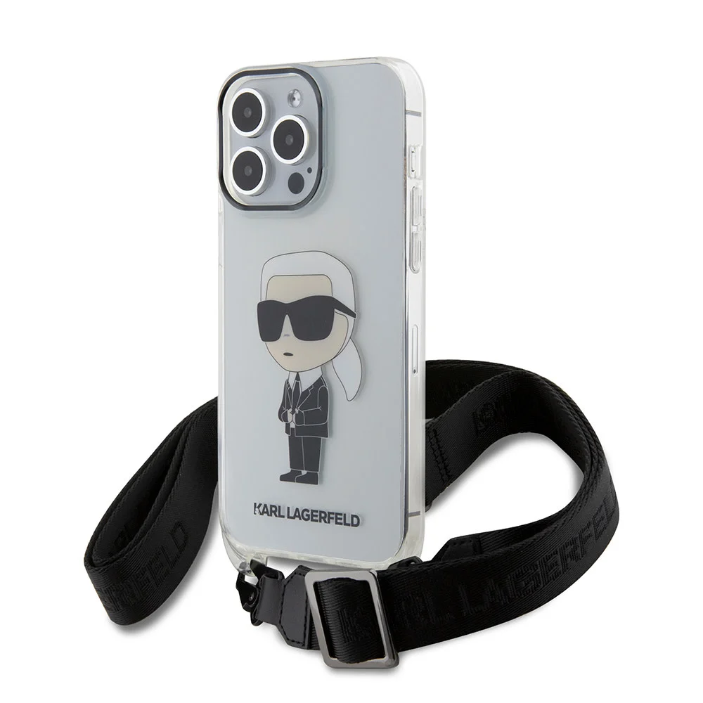 Karl Lagerfeld iPhone 15 hoesje IML IKONIK CROSSBODY - Transparant - productfoto