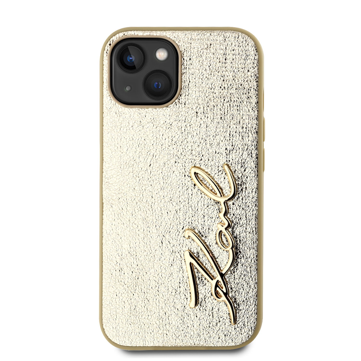 Karl Lagerfeld iPhone 15 hoesje Wrinkled - Metal signature - Goud - detail 5